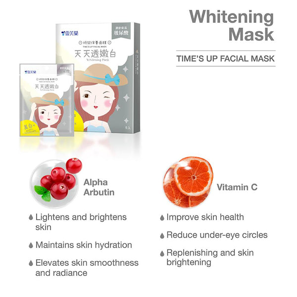 TIME'S UP FACIAL MASK - Whitening MASK 5/pk