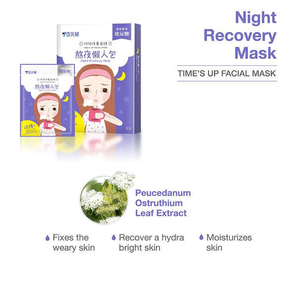 TIME'S UP FACIAL MASK - Night Recovery MASK 5/pk